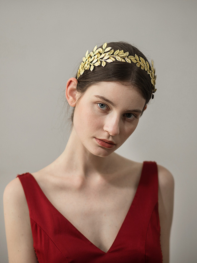 Обруч в греческом стиле Тиара, ободок для волос золотистый Обруч в греческом стиле Тиара, ободок для волос золотистый