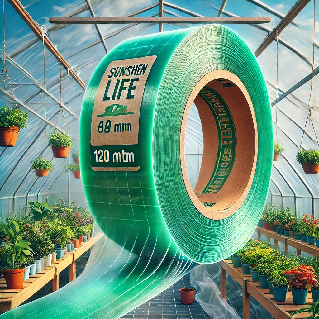 Скотч для теплиць Sunshine Life 9 см х 120 м, 54 мкм, прозорий зелений., фото 1