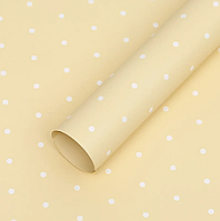 Плівка листова  в горошок 58 х 58см. Колір - ваніль, за 1 шт