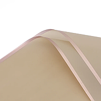 Плівка листова матова з золотим кантом 58 х 58см. Колір - бежевий, за 1 шт