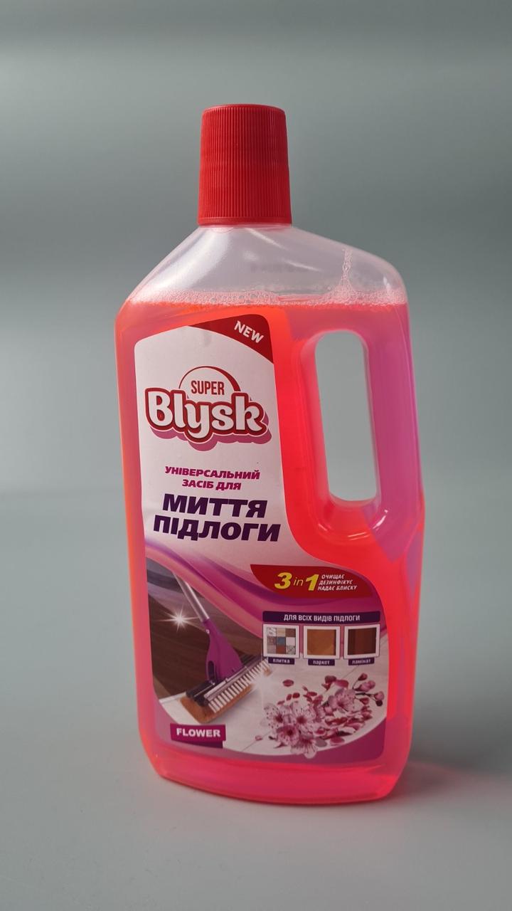 Універсальний засіб для миття підлоги Super Blysk Квітковий 1000 мл (1 шт.), фото 1