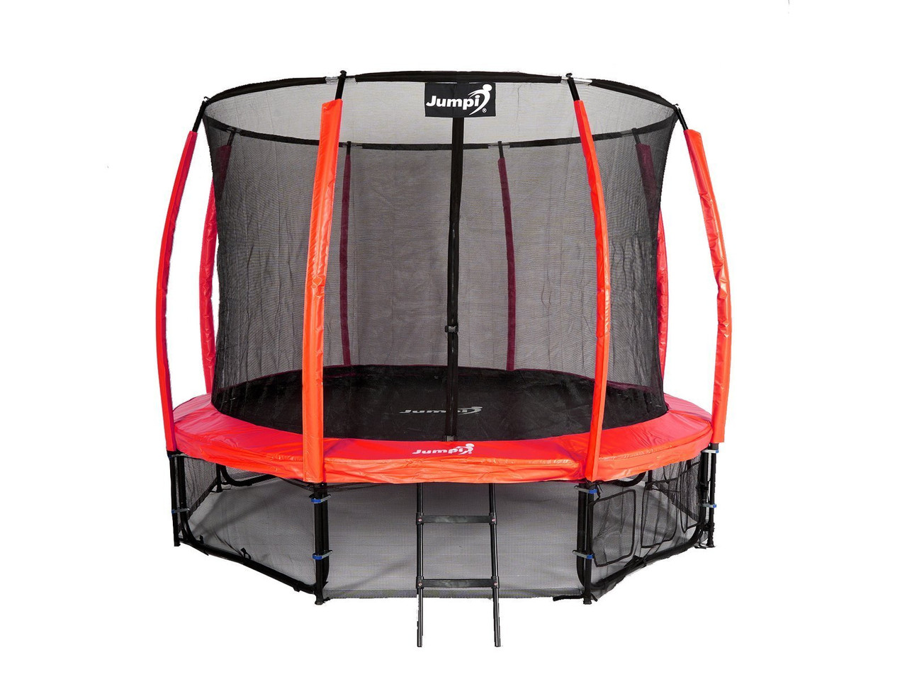 Батут для дорослих Jumpi 374 см 12 FT Maxy Comfort Plus червоний із внутрішньою сіткою