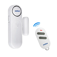 Автономна сирена з пультом на батарейках 120 дБ з магнітним герконом для дверей і вікон KERUI WDA-120