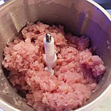 Кухонний подрібнювач 1300 Вт потужності для м'яса, овочів і горіхів, металева чаша та 2 швидкості Rainberg, фото 3