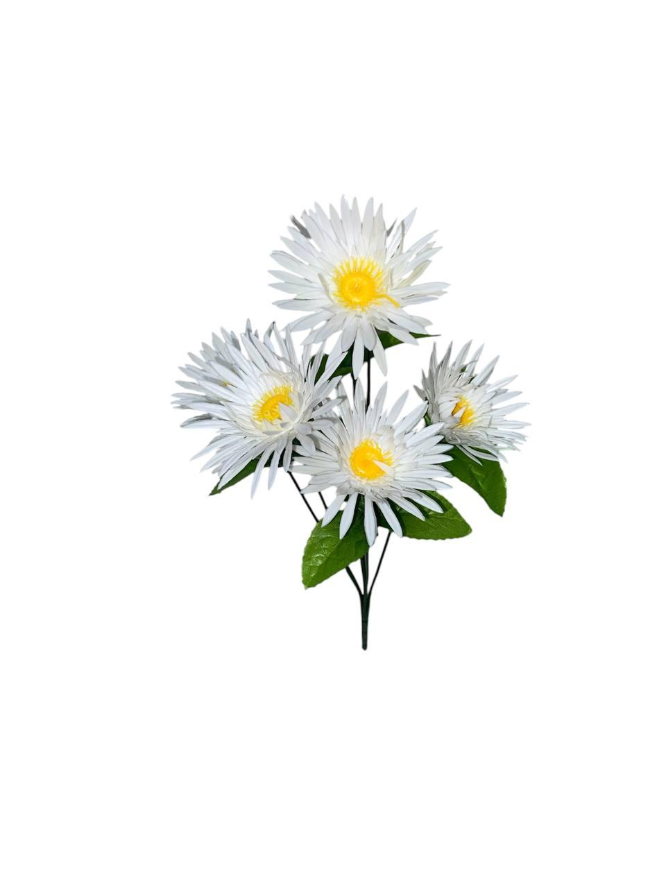 Штучні квіти "Ромашка" 38см, 6 голов, колір - білий, фото 1