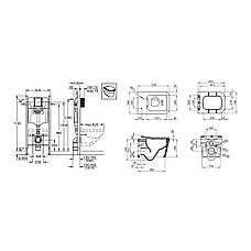 Комплект 4 в 1: Інсталяція Grohe Rapid SL 3 в 1 38772001 + Унітаз безобідковий Kroner Eifel WHI523629 RIMLESS, фото 3