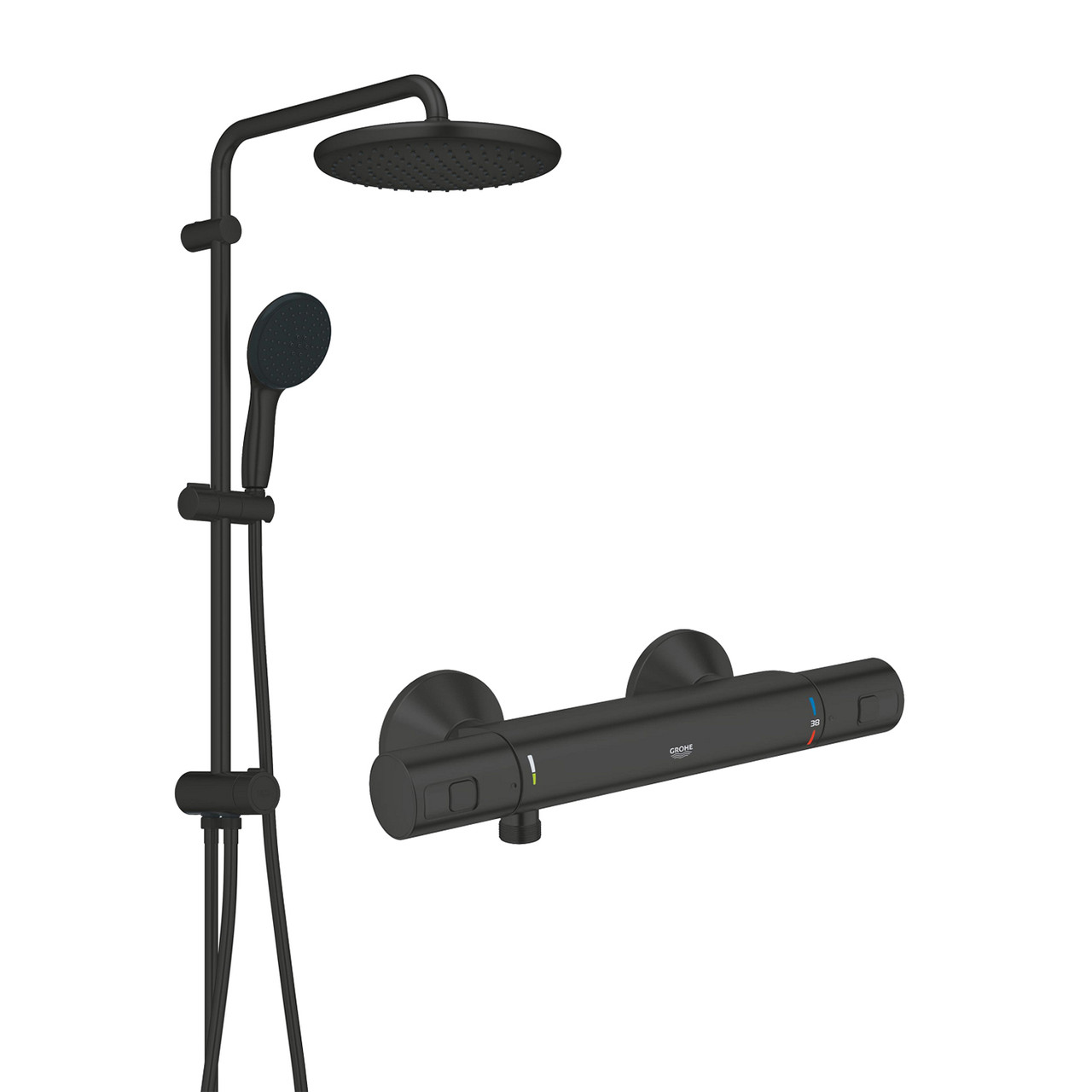 Змішувач термостатичний для душу Grohe QuickFix Start Black UA303908T2