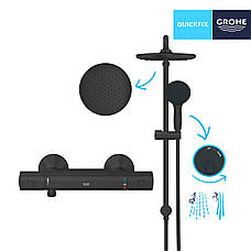 Змішувач термостатичний для душу Grohe QuickFix Start Black UA303908T2, фото 3