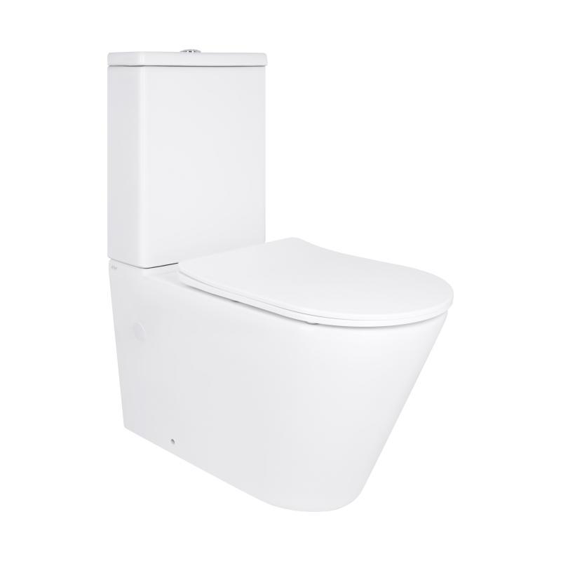 Унітаз підлоговий Qtap Vlasta Ultra Quiet безобідковий із сидінням Soft-close WHITE QT28228300W