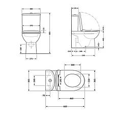 Унітаз підлоговий Qtap Vlasta Ultra Quiet безобідковий із сидінням Soft-close WHITE QT28228300W, фото 3