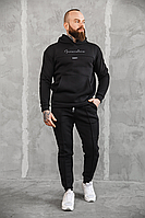 Теплий спортивний костюм чоловічий Європа Чорний S