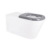 Унітаз підлоговий Qtap Freedom інклюзивний безбарвний Rimless безобідковий із сидінням Soft-close WHITE QT22223368W