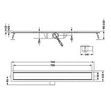 Лінійний трап Qtap Scorpio FA700 з неіржавкої сталі (поворотний сифон/сухий закрив) 700 мм, фото 2
