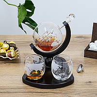 Набір для віскі Світові подорожі графін 850 мл та 2 склянки 300 мл