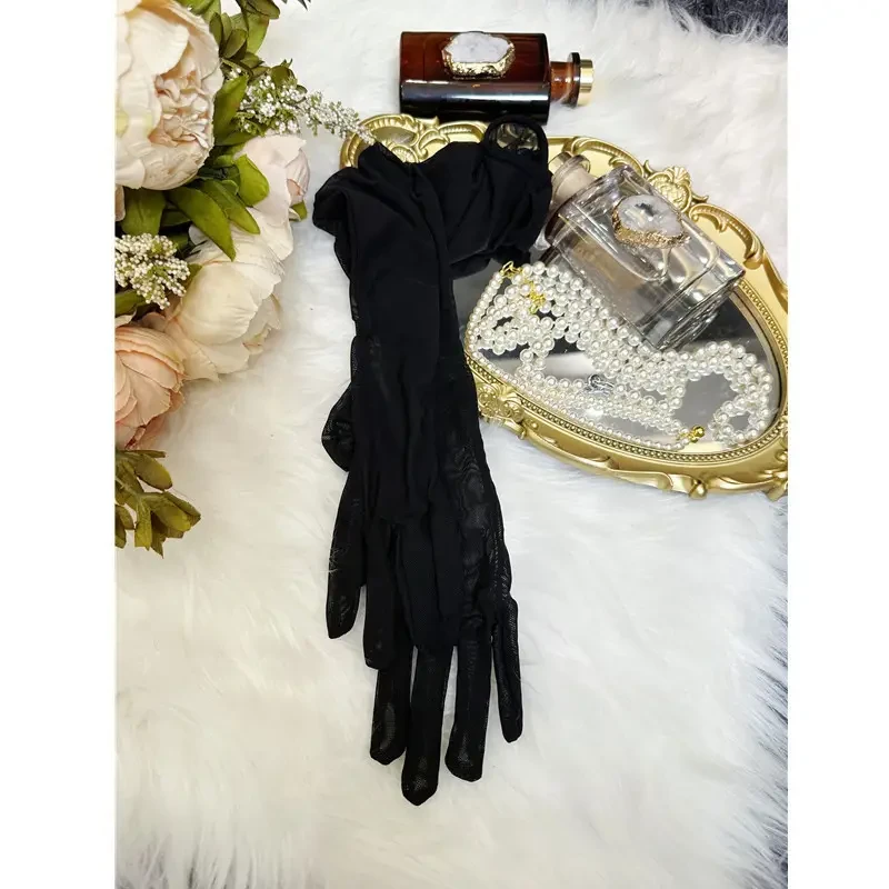 Чорні стрейчові нейлонові рукавички