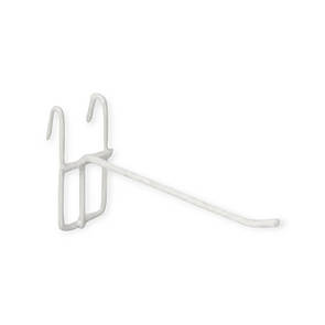 Гачки одинарні на торгову сітку довжина 10 см гачки торгівельні металопластикові білі упаковка 10 шт