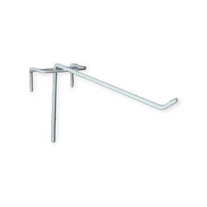 Гачки одинарні на торгову сітку довжина 5 см Ø 3 мм гачки торговельні металеві білі упаковка 10 шт