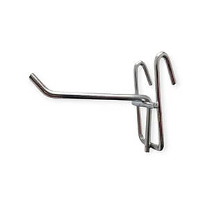 Гачки одинарні на торгову сітку довжина 10 см Ø 4 мм гачки хромовані металеві упаковка 10 шт