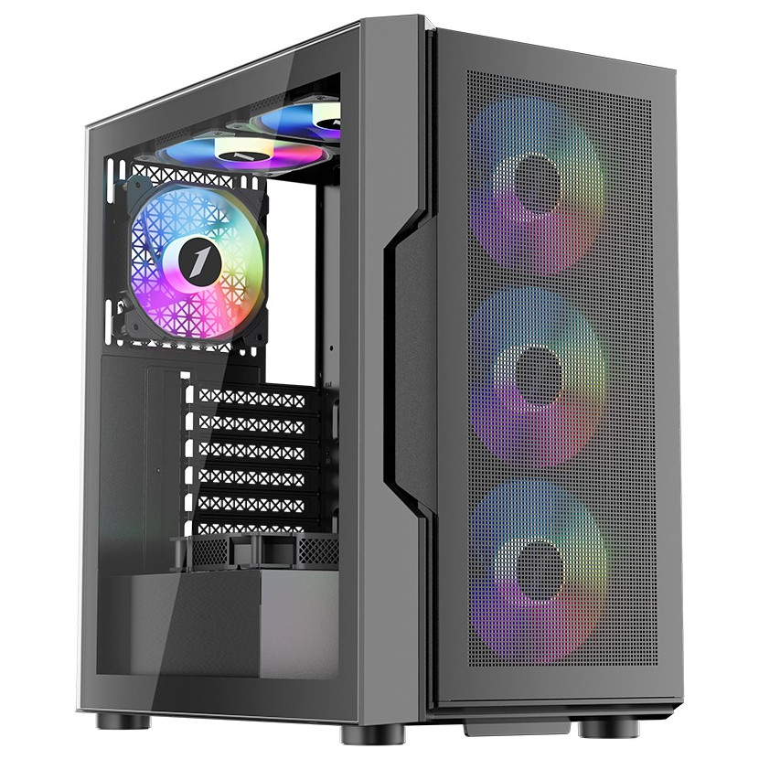 Корпус 1stPlayer T7-P-4F2(AP) Black без БЖ, фото 1