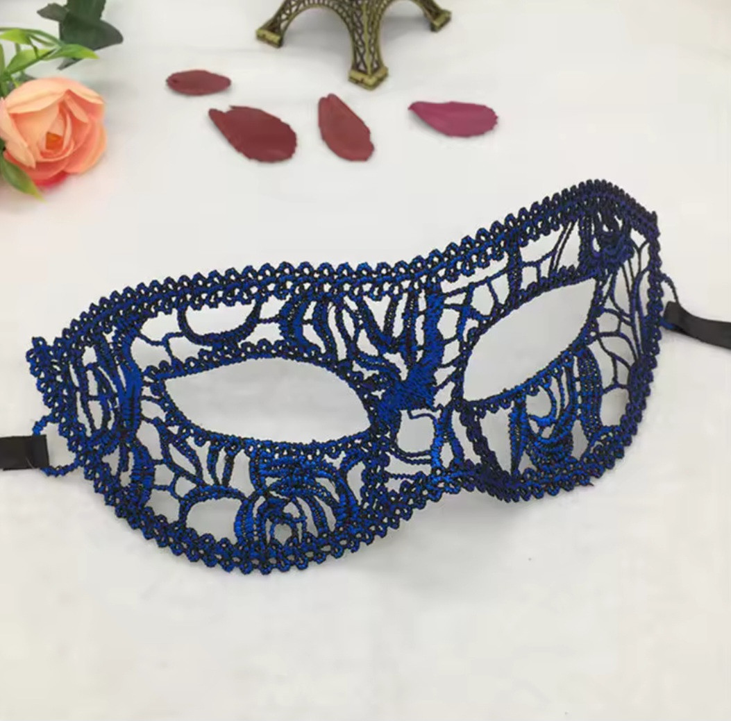 Венеціанська маска для корпоративу one size синій, фото 1