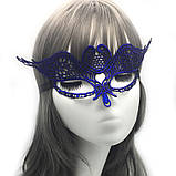 Венеціанська маска для карнавалу one size синій, фото 2