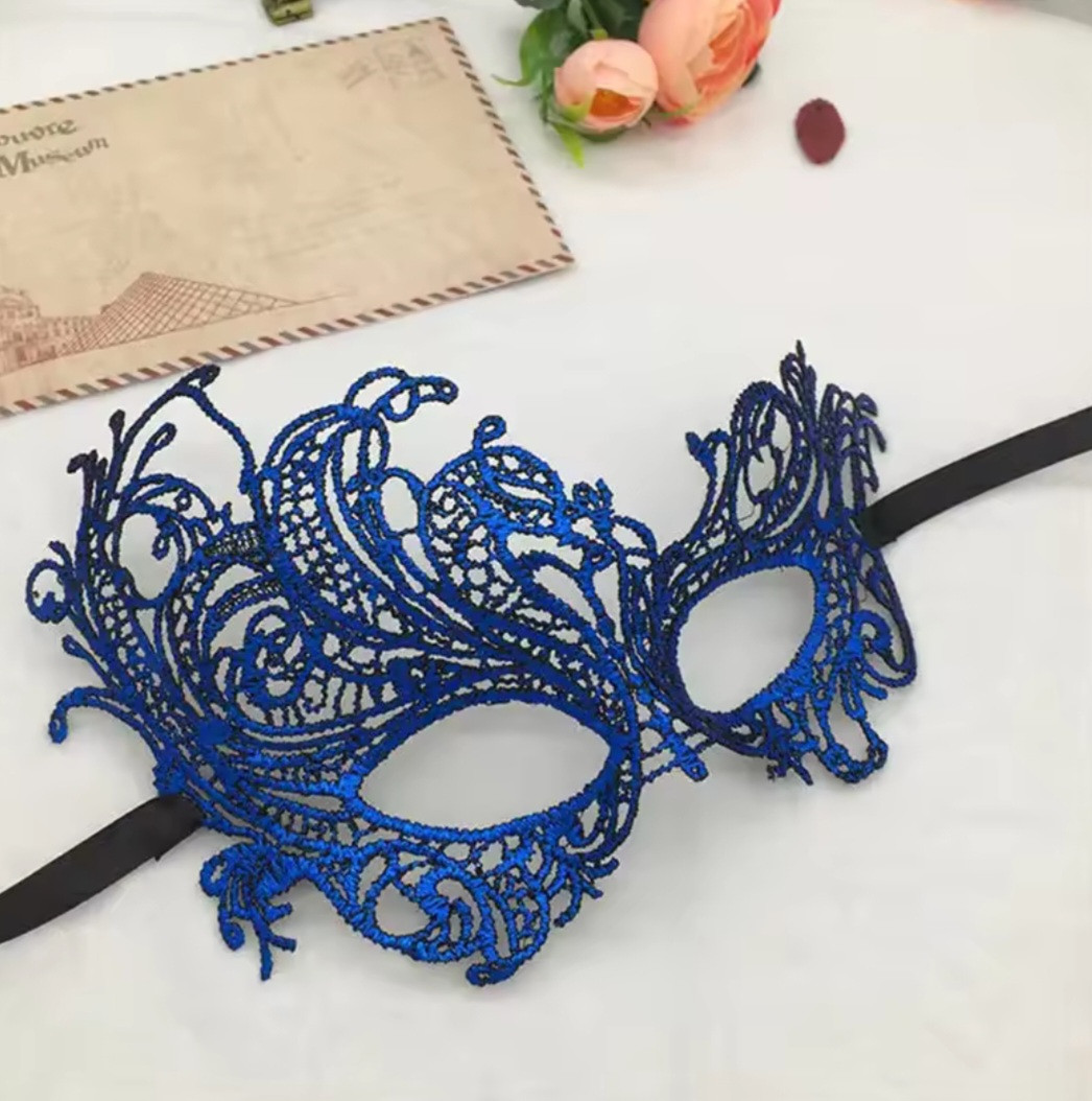 Маска для карнавалу венеціанська one size синій, фото 1