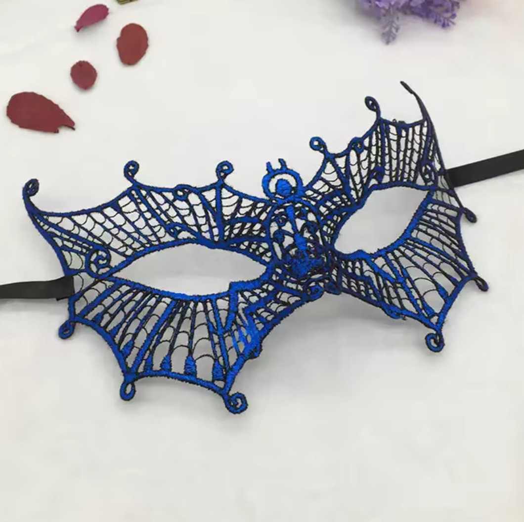 Святкова маска карнавальна на лице one size синій, фото 1