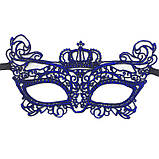 Венеціанська маскарадна маска для обличчя one size синій, фото 2