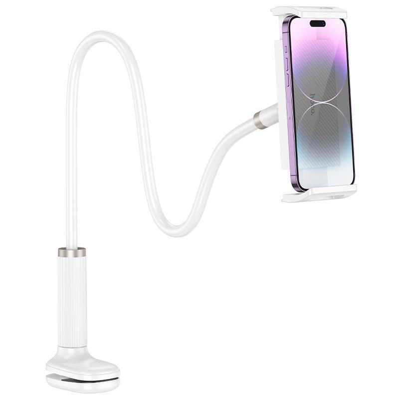 Потужний тримач для телефона та планшета на гнучкій ніжці HD10 білий, фото 1