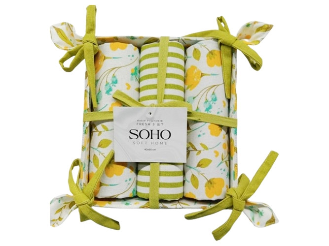 Набір рушників бавовняних "Soho" Fresh 40х60см 3шт №6824, фото 1