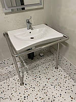 Поручень для раковини підлога, дві опори, нерж.