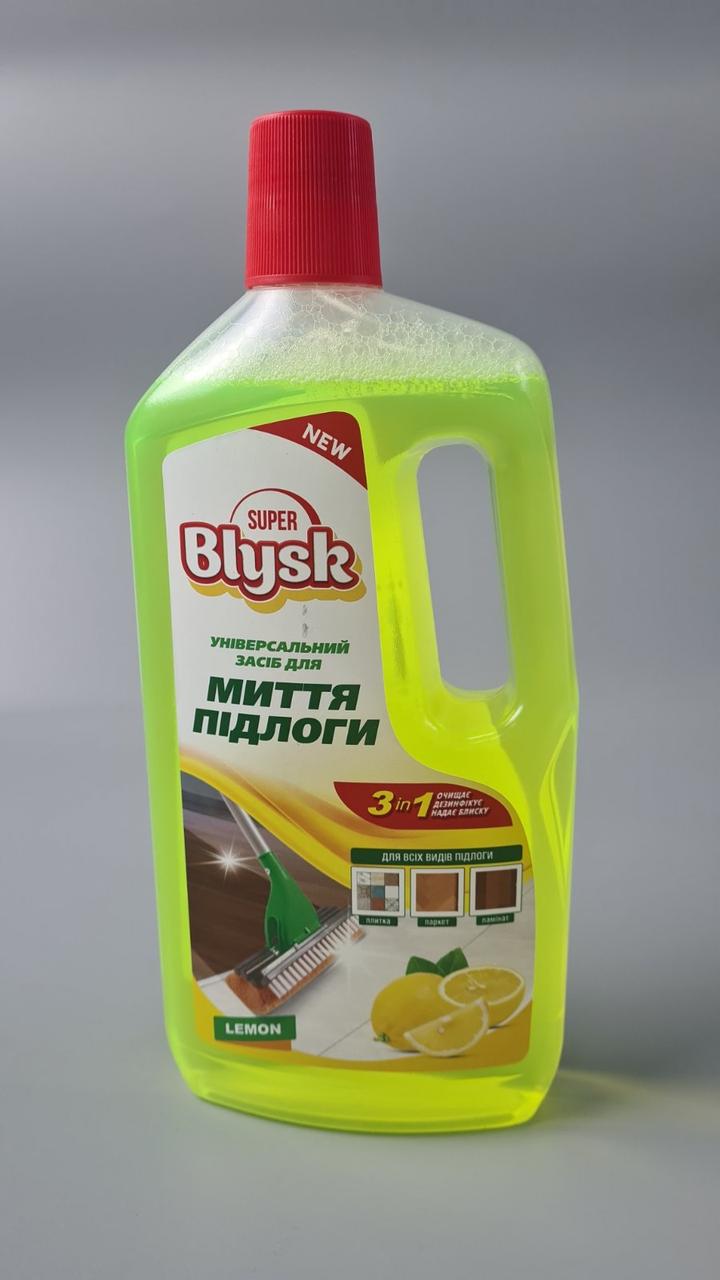 Універсальний засіб для миття підлог Super Blysk Лимон 1000 мл (1 шт.), фото 1