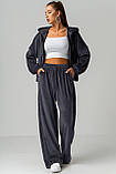 Костюм велюровий на змійці з прямими штанами в кольорах 8258, фото 5