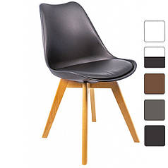 КУХОННЕ СТУЛО СТІЛЕЦЬ КРІСЛО зі спинкою на ніжках Bonro B-487 чорне для кухні їдальні вітальні