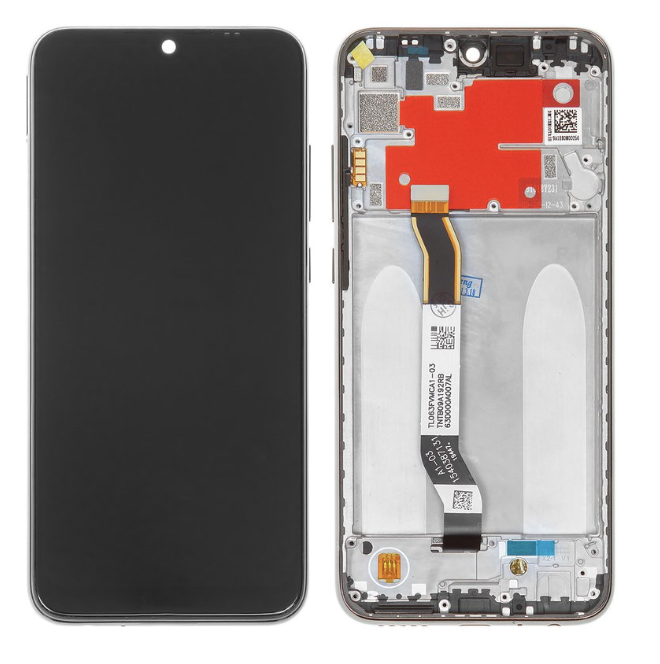 Дисплей (екран) для Xiaomi Redmi Note 8T + тачскрин, чорний, оригінал (54) з передньою панеллю сріблястого