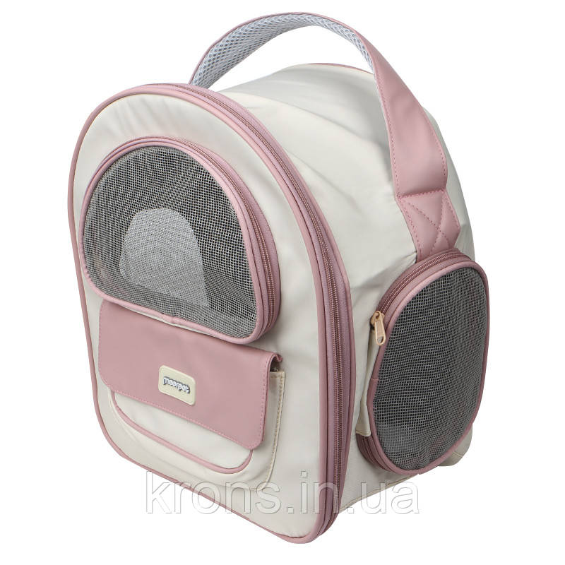 Рюкзак-переноска для тварин кішок і собак Moorpet 242210 33*34*22 см Pink, фото 1