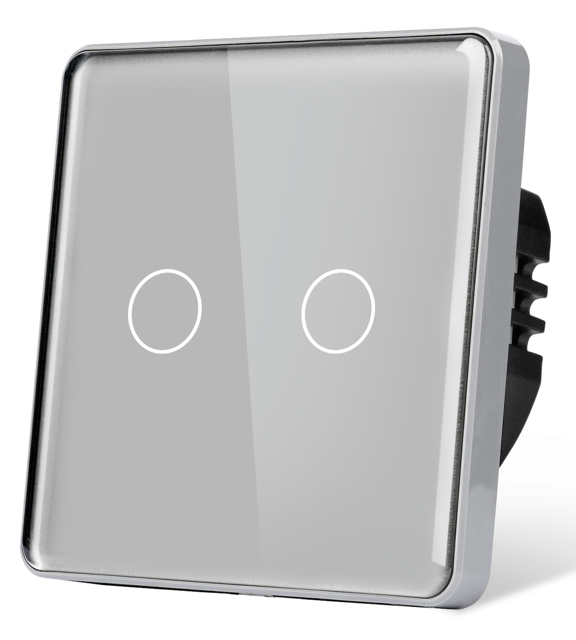 Розумний вимикач з WiFi + BLE 1DAL | Сенсорний  Сірий, 2 сенсора, З нулем (G86D-SW2G.WF.GR)