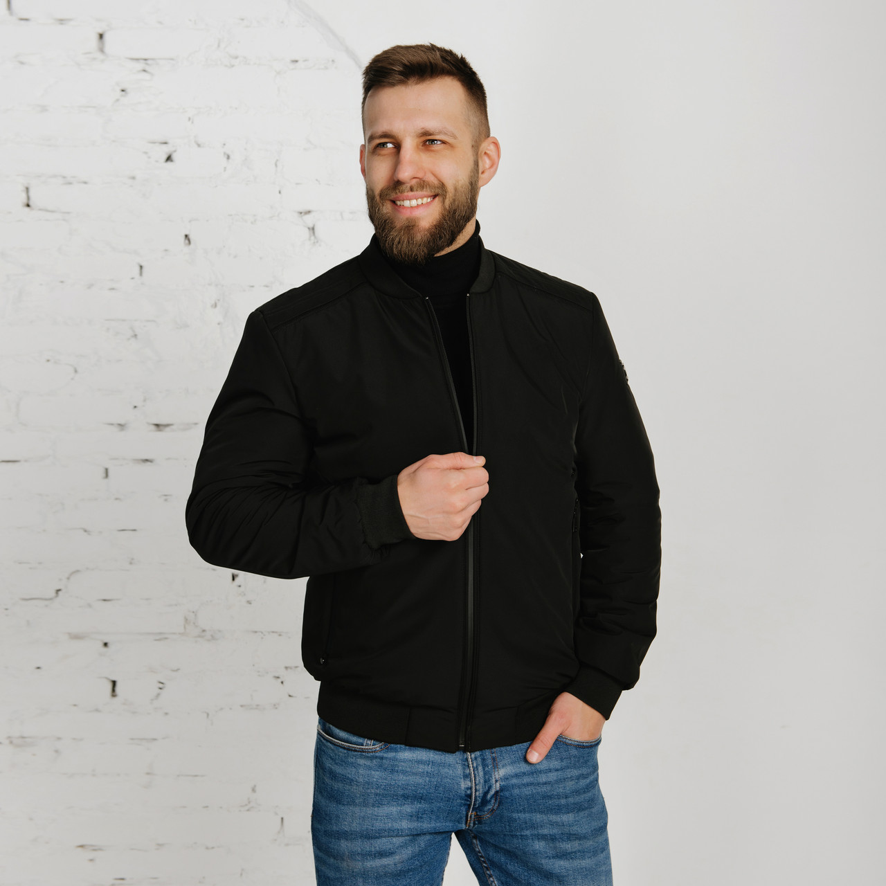 Куртки демісезонні чоловічі від виробника 48-56 чорний, фото 1