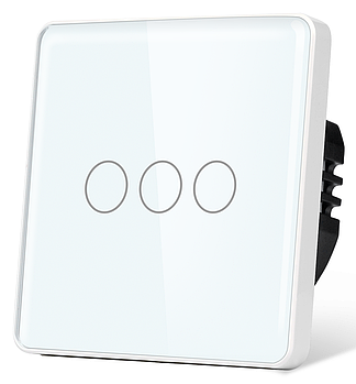 Розумний вимикач з WiFi + BLE 1DAL | Сенсорний Білий, 3 сенсора, З нулем (G86D-SW3G.WF.WT)