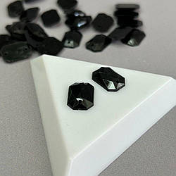 20 шт - Стрази акрилові пришивні 10х14 мм,  чорний