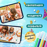 Фотоапарат дитячий камера миттєвого друку Динозавр Full HD Синій UR190BL, фото 3