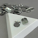 20 шт - Стрази акрилові пришивні 10х14 мм, срібло, фото 3