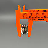 20 шт - Стрази акрилові пришивні 10х14 мм, срібло, фото 4