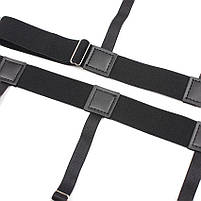 Підтяжки для сорочки регульовані з металевими затискачами чорного кольору унісекс 29286, фото 3