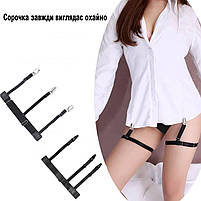 Підтяжки для сорочки регульовані з металевими затискачами чорного кольору унісекс 29286, фото 5
