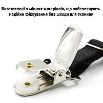 Підтяжки для сорочки регульовані з металевими затискачами чорного кольору унісекс 29286, фото 7