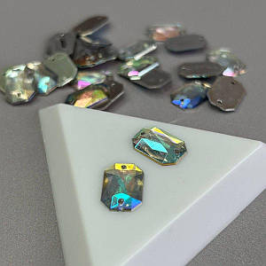 20 шт - Стрази акрилові пришивні 10х14 мм, хамелеон