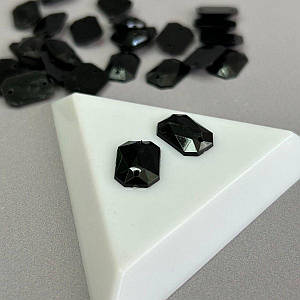 20 шт - Стрази акрилові пришивні 10х14 мм, чорний