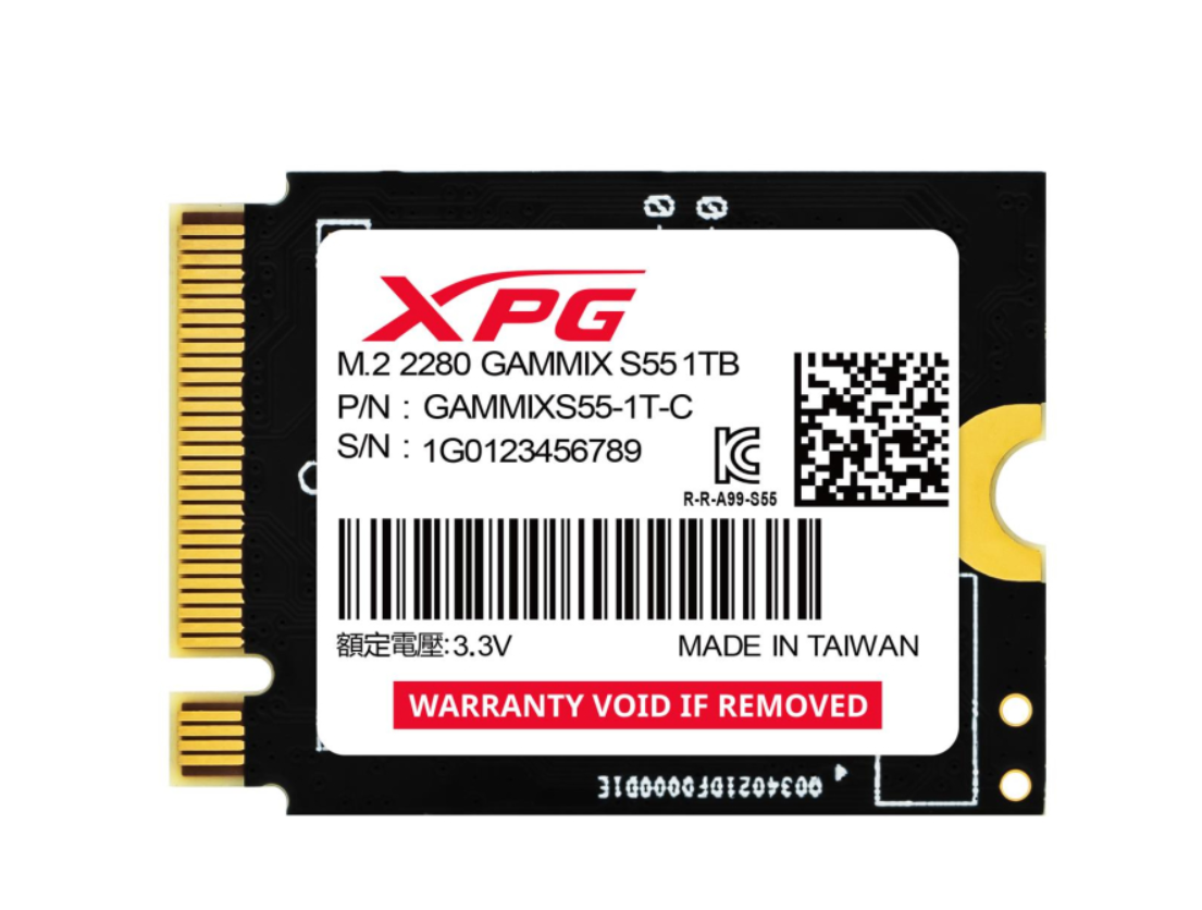 SSD Накопичувач ADATA 1TB M.2 2230 PCIe Gen4 NVMe GAMMIX S55 (SGAMMIXS55-1T-C)