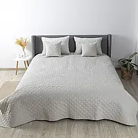 Покривало велюрове ТЕП "VELOUR" Розмір 240x260 Колір - світло-сірий